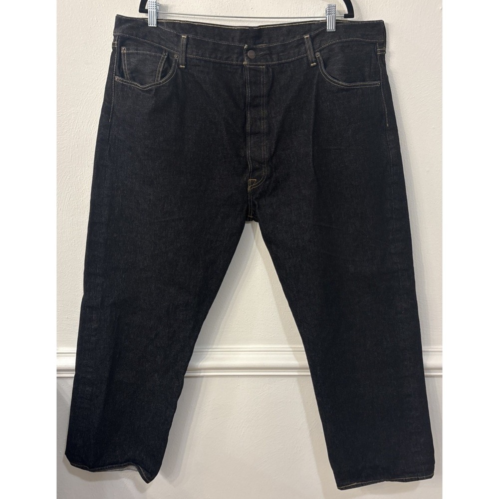 Levi's 501 Mens 46x30 Dark Wash Blue Straight‎ Leg Button Fly Jeans